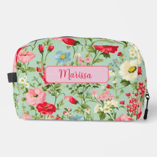 Elegant English Country Wildflower Personalized Dopp Kit