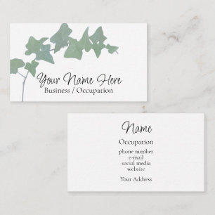 Elegant english ivy botanical greenery business card