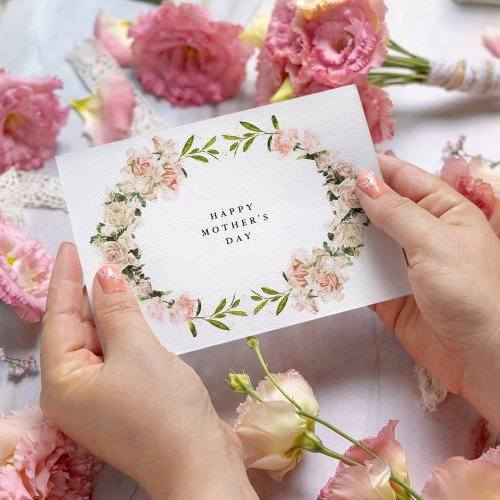 Elegant English Rose Wreath Photo Mothers Day Card
