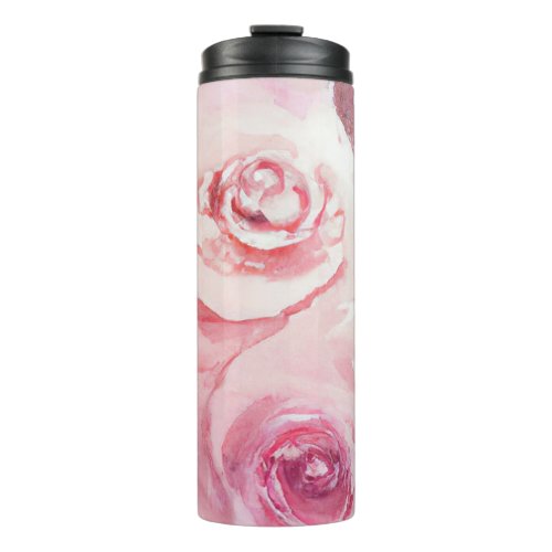 Elegant English Roses Floral Vintage Pattern  Thermal Tumbler