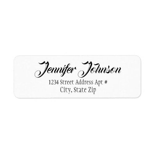 Elegant English Script Return Address Envelope Label