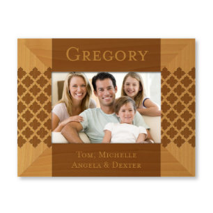 Elegant Engraved 9x7 Wooden Picture Frame