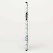Elegant Engraved Blue and White Floral Toile Case-Mate iPhone Case (Back/Right)