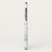 Elegant Engraved Blue and White Floral Toile Case-Mate iPhone Case (Back/Left)
