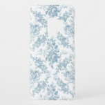 Elegant Engraved Blue and White Floral Toile Case-Mate Samsung Galaxy S9 Case<br><div class="desc">Elegant vintage inspired engraved dusty blue floral toile pattern featuring roses,  vines and scrolls on a white background. Seamless pattern can be scaled up or down.</div>