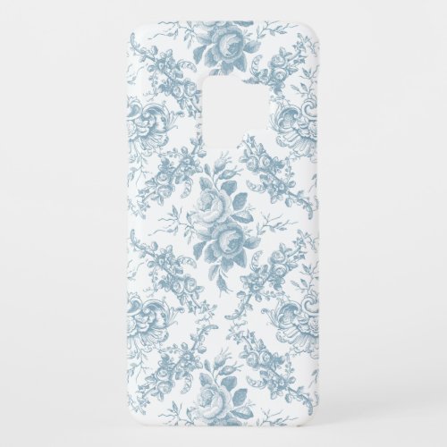 Elegant Engraved Blue and White Floral Toile Case_Mate Samsung Galaxy S9 Case