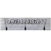 Elegant Engraved Cursive Script Wooden Coat Rack (Front)