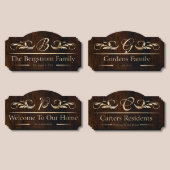 Elegant Engraved Family Name Wooden Wall Sign (Group)