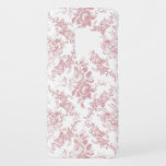 Elegant Engraved Pink and White Floral Toile Case-Mate Samsung Galaxy S9 Case<br><div class="desc">Elegant vintage inspired engraved pastel pink floral toile pattern featuring roses,  vines and scrolls on a white background. Pattern can be scaled up or down.</div>