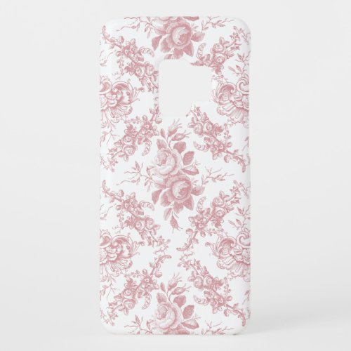 Elegant Engraved Pink and White Floral Toile Case_Mate Samsung Galaxy S9 Case