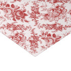 Elegant Engraved Red and White Floral Toile