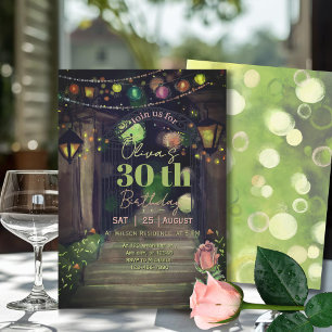 Elegant Entrance with String Lights 30th Birthday  Invitation