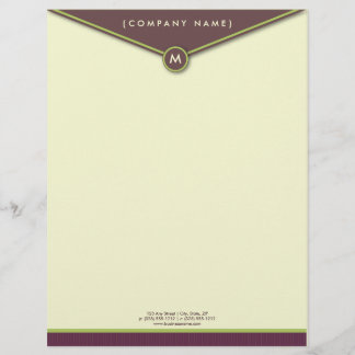 Elegant Envelope (eggplant) Monogram Letterhead