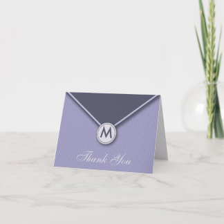 Elegant Envelope Monogram Lilac Thank You Card