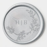 Elegant Envelope Silver Floral Monogram Wreath Wax Seal Sticker<br><div class="desc">Elegant Envelope Silver Floral Monogram Wreath Classic Wax Seal Sticker

*Part of a collection</div>