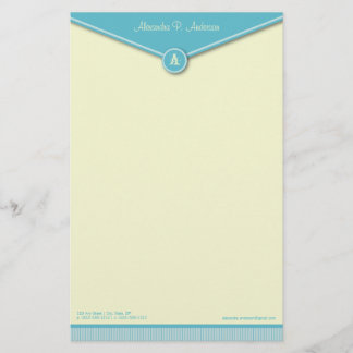 Elegant Envelope (tiffany) Monogram Stationery