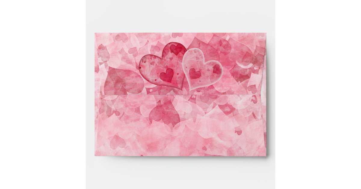 Elegant Envelope with Hearts | Zazzle