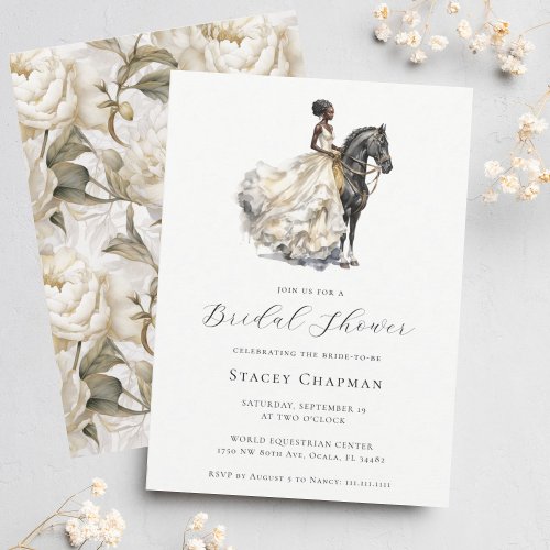 Elegant Equestrian Bride Horse Bridal Shower Invitation