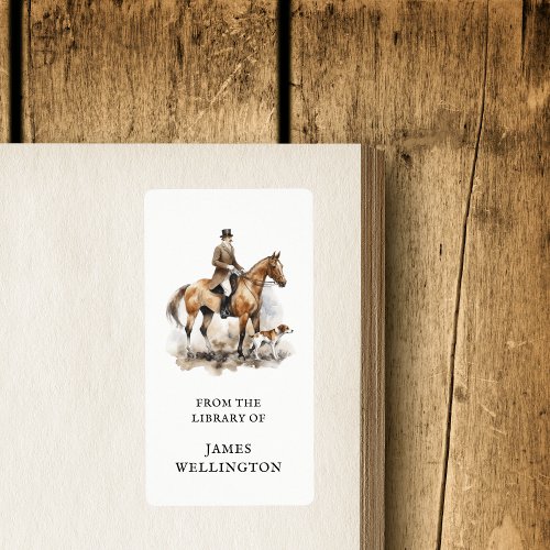 Elegant Equestrian British Hunter Horse Ex Libris Label