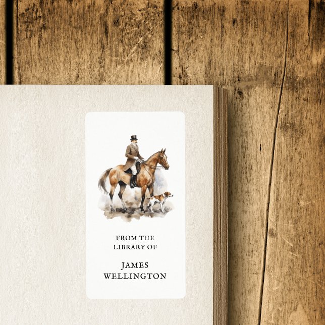 Elegant Equestrian British Hunter Horse Ex Libris Label (Creator Uploaded)