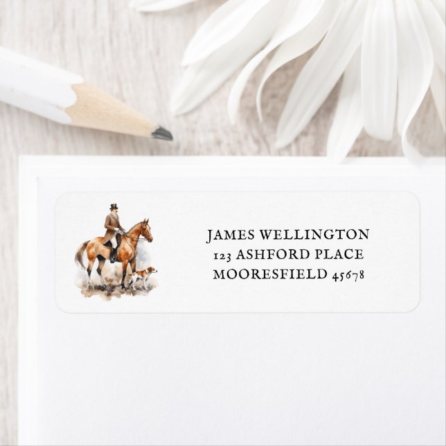 Elegant Equestrian British Hunter Horse  Label (Insitu)