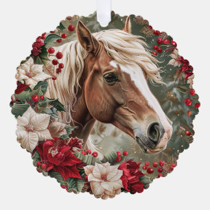 Elegant Equestrian Christmas  Ornament Card