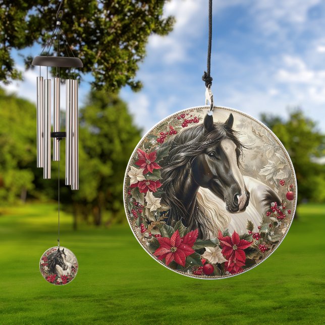 Elegant Equestrian Christmas  Wind Chime (Outdoor)