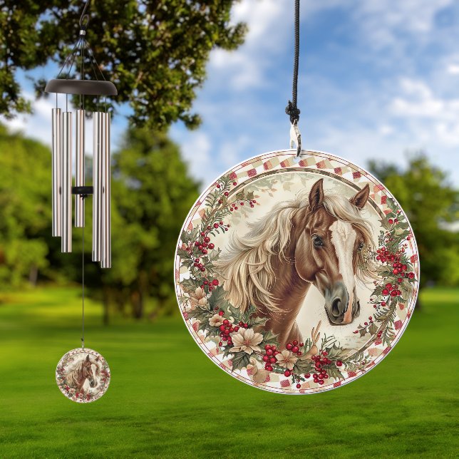 Elegant Equestrian Christmas  Wind Chime (Outdoor)