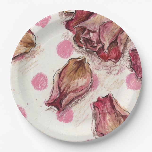 Elegant Equestrian Rose  Paper Plates (Front)