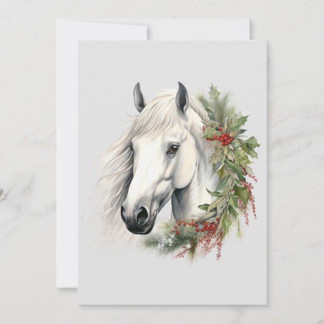 Elegant Equine Christmas  Holiday Card (Front)