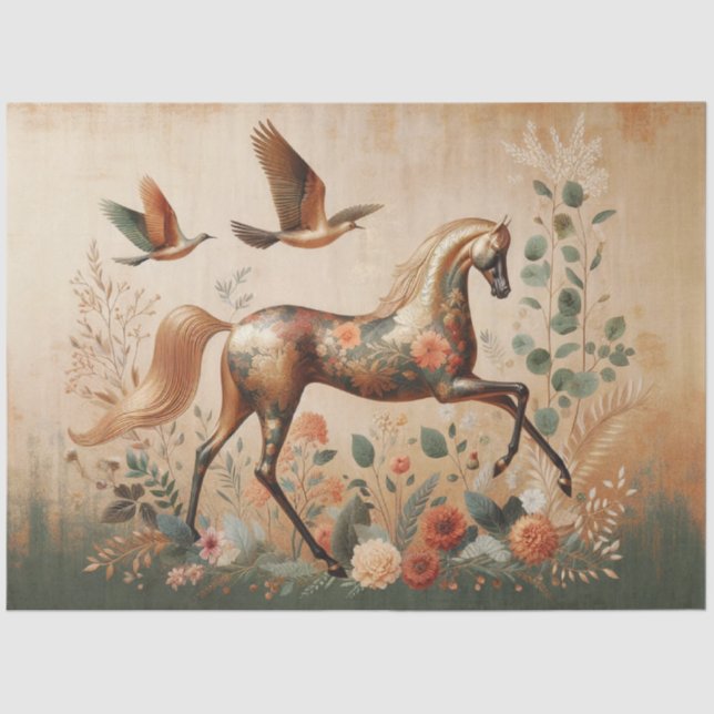 Elegant Equine, Horse, Decoupage Tissue Paper (Front)