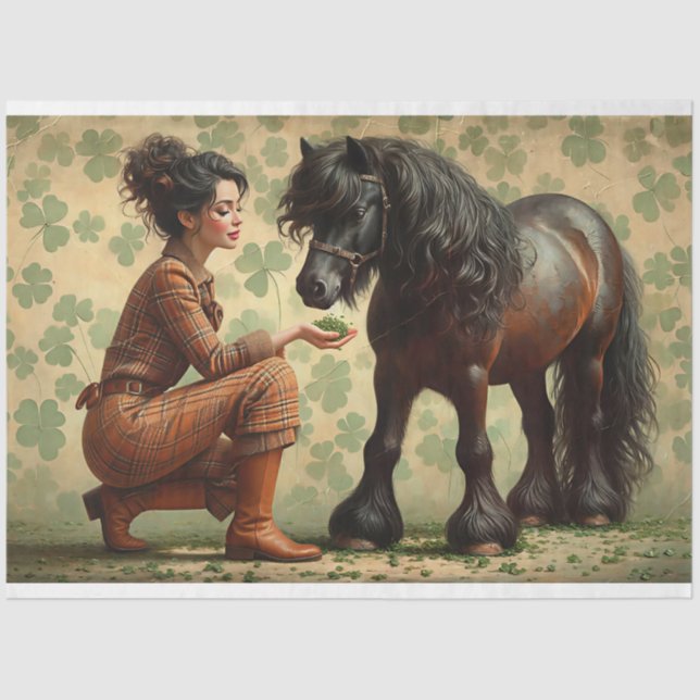 Elegant Equine, Horse, Decoupage Tissue Paper (Front)