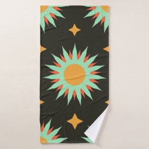 Elegant esoteric shapes seamless pattern art. alch bath towel
