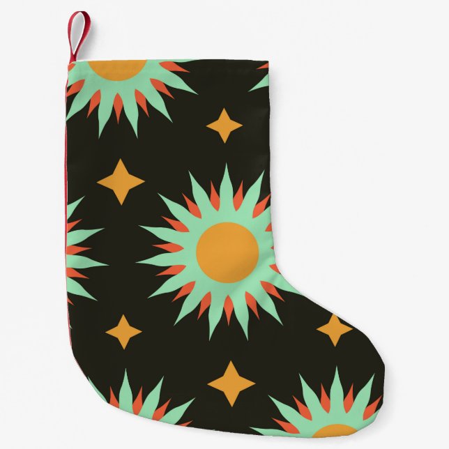 Elegant esoteric shapes seamless pattern art. alch small christmas stocking (Front)