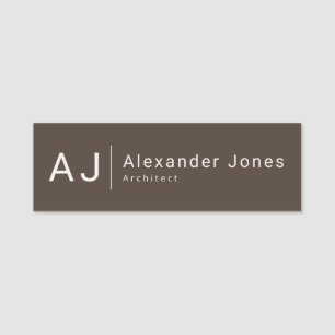 Elegant Espresso Business Minimalist Professional Name Tag
