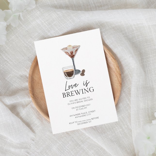 Elegant espresso martini bridal shower  invitation (Creator Uploaded)