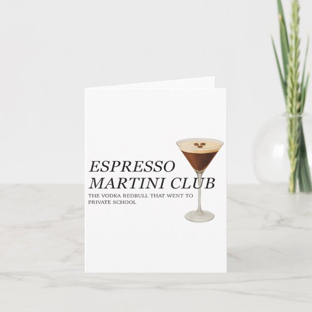 Elegant Espresso Martini Funny Quote  Card (Front)
