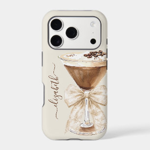 Elegant Espresso Martini Monogrammed iPhone 17 Pro Case