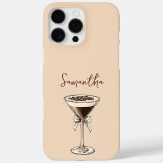 Elegant Espresso Martini Script Personalized Name iPhone 16 Pro Max Case