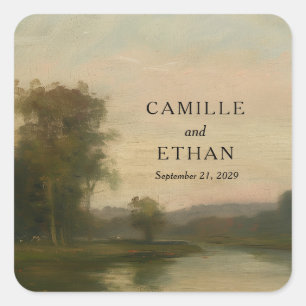 Elegant Estate Wedding Name Sticker