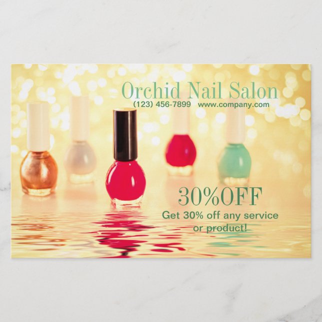 Elegant Esthetician SPA Nail Salon Price Lists  Flyer (Front)