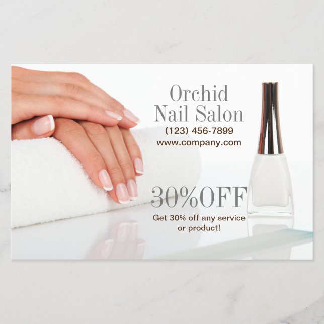 Elegant Esthetician SPA Nail Salon Price Lists Flyer (Front)