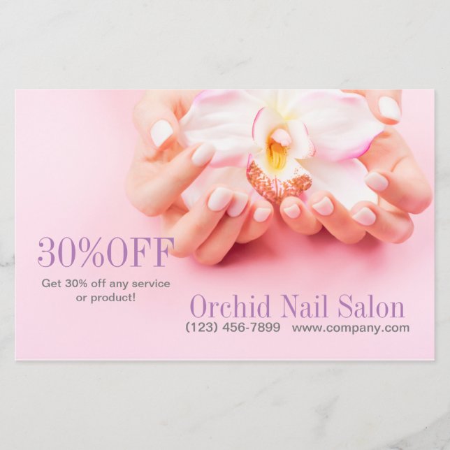 Elegant Esthetician SPA Nail Salon Price Lists  Flyer (Front)