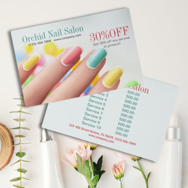 Elegant Esthetician SPA Nail Salon Price Lists  Flyer (Elegant Esthetician SPA Nail Salon Price Lists Flyer)