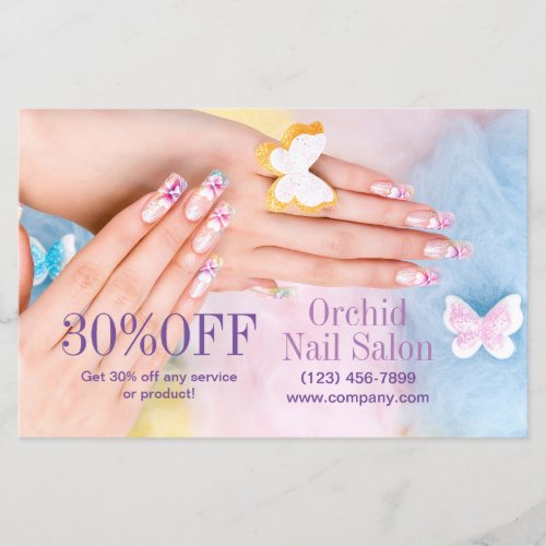 Elegant Esthetician SPA Nail Salon Price Lists Flyer