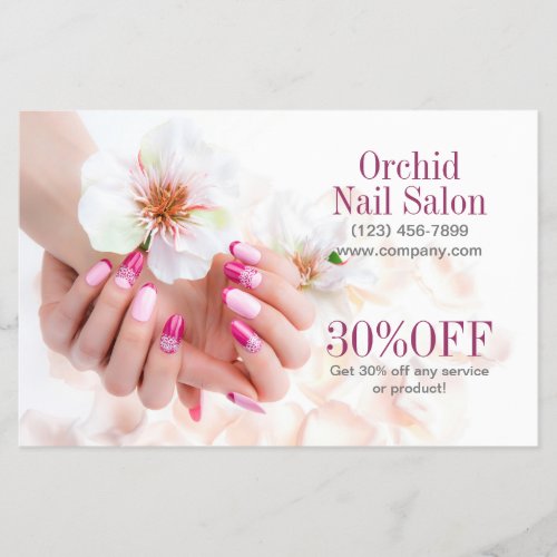 Elegant Esthetician SPA Nail Salon Price Lists Flyer