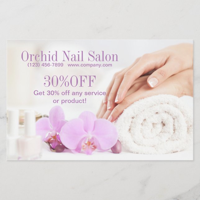 Elegant Esthetician SPA Nail Salon Price Lists  Flyer (Front)