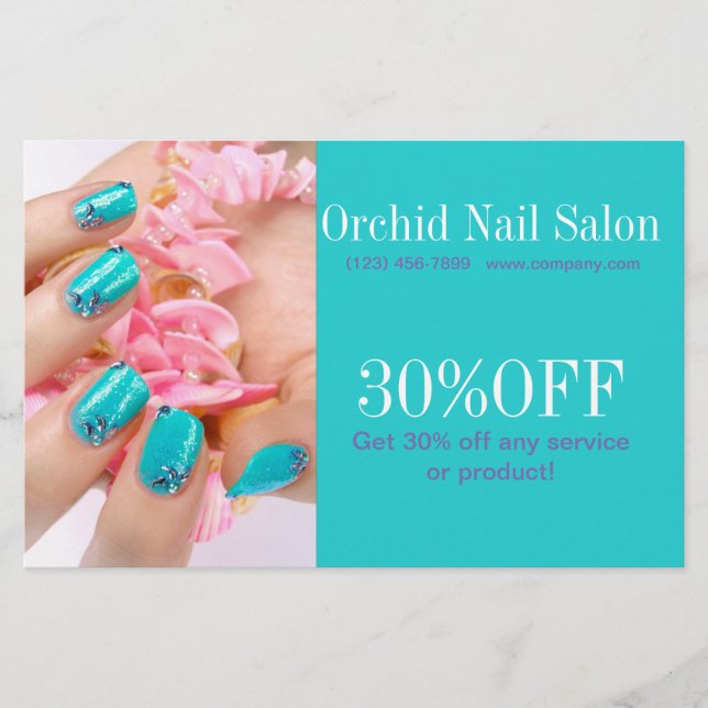 Elegant Esthetician SPA Nail Salon Price Lists  Flyer (Front)