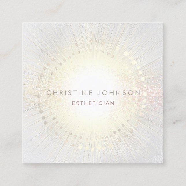 elegant esthetician square business card (Front)