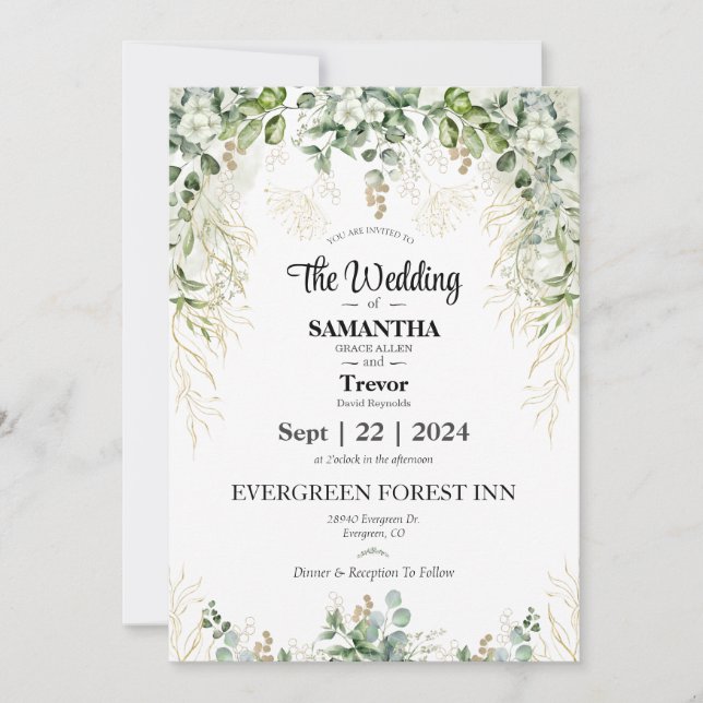 Elegant Eternity: Join us on our Wedding Day Invitation (Front)